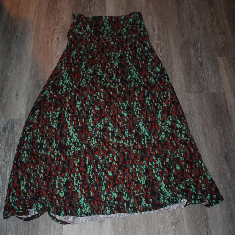 LulaRoe Size Medium Maxi Dress Geometric Design Flaired - Picture 4 of 5